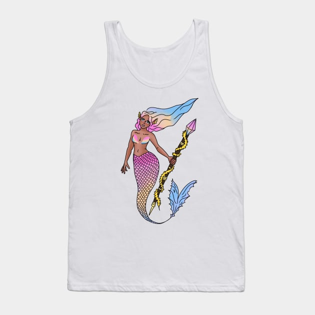 Pan Pride Sunset Mermaid Tank Top by TheDoodlemancer